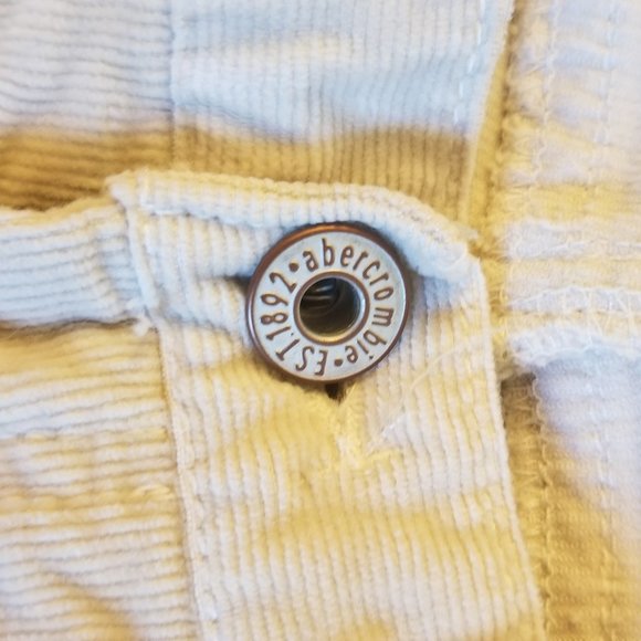 Abercrombie Cream Corduroy Jeans Stretch 12S Bell - Picture 4 of 14